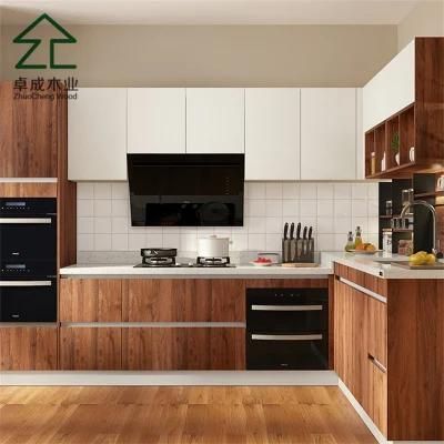 Oak Color Plywood Melamine Kitchen Cabinet