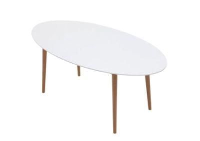 White Solid Wood Legs MDF Top Cheap Modern Dining Table