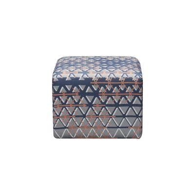 Living Room Furniture Square Upholstery Gray Fabric Cube Stool