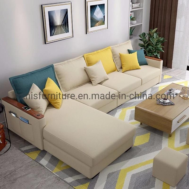 (MN-SF76) Italy Modern Design Simple Home Furniture Fabric L Shape Sofa