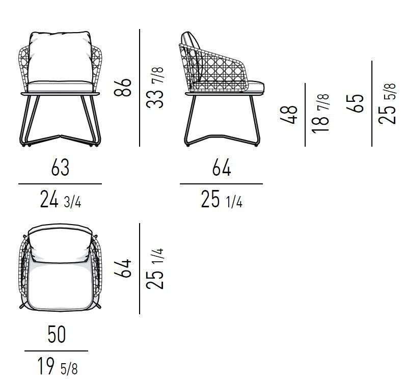 Outdoor Dining Chair with Powder Coated Aluminum Frame