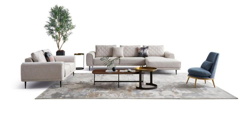 Zhida Home Furniture Factory Villa Living Room Modern Fabric 3 2 1 Sofa Set Modular L Shape Corner Sectional Sofa with Good Quality