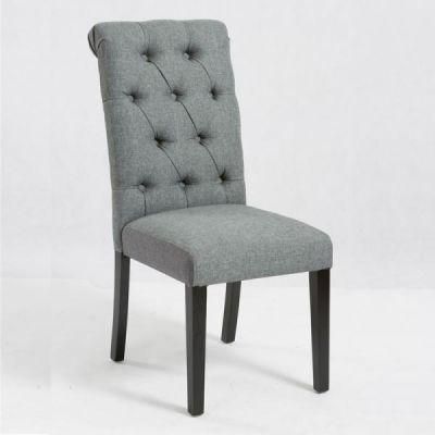 Modern Furniture Wooden Legs Tufted Upholstery Dining Chair