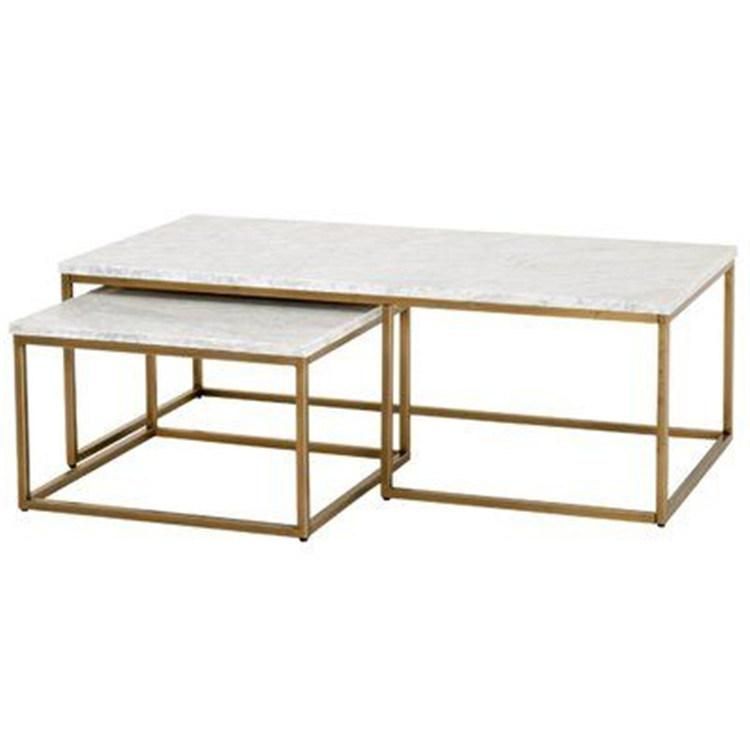 Hotel Coffee Table Rose Gold Stainless Steel Marble Round Corner Table