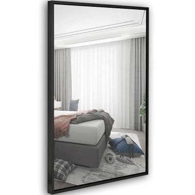 Simple Dormitory Powder Room Black Framed Bathroom Mirror