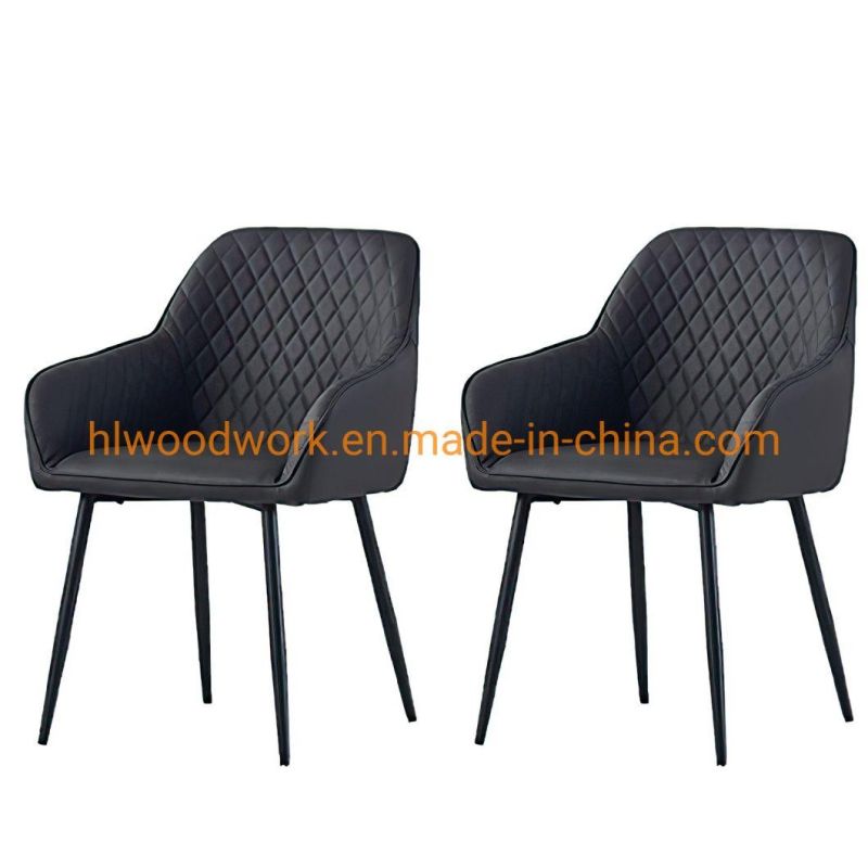 Modern Design Dining Hotel Furniture Velvet Upholstery Side Chair Dining Room Living Room Restaurant Dining Room Chair with Black Powder Coated Legs Chair