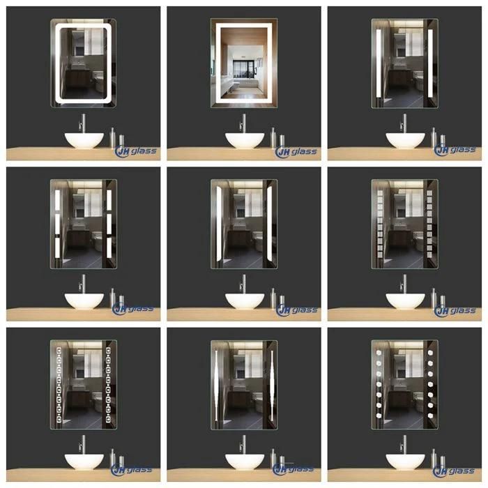 Home Decor Stainless Steel Framed Mirror Aluminum Framed Mirror Bathroom Octagon Shape LED Mirror
