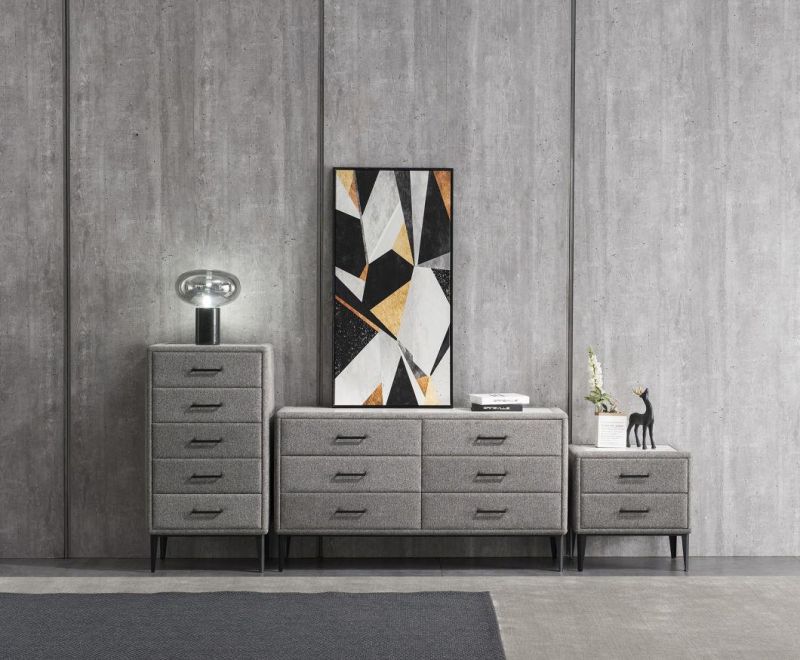 Stylish Bedside Cabinet Factory Wholesale Modern Bedroom Furniture Sets Upholstered Night Table Casegoods Nightstand