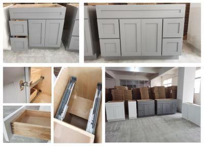 White New Customized Wooden Furniture Grey Kitchen Storage Cabinets
