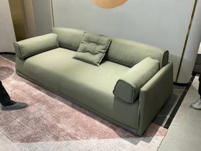 Real Leather Sofa I Shape Sofa Made in Gainsville Furntiure GS9087