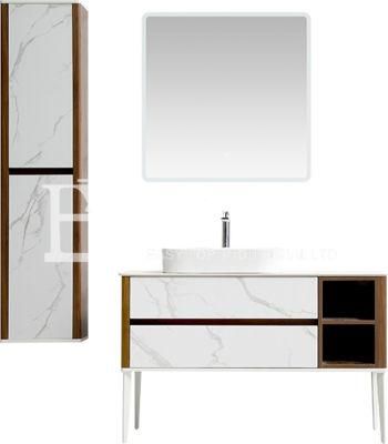 in Stock Canada Factory Customized Modern Style Marble Color Floor Mounted One Sink Used Bathroom Vanity Cabinets