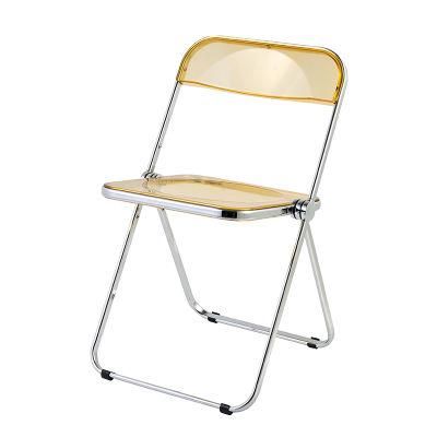 Metal Frame Home Hotel Dining Room Chair Folding Chairs Portable Chair PP Plastic Seat Dining Chair