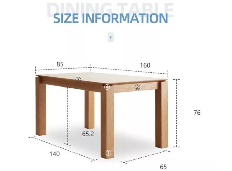 Furniture Modern Furniture Table Home Furniture Wooden Furniture Nordic Modern Design Solid Wood Oak Slab Room Rectangular Dining Table and Chair Set