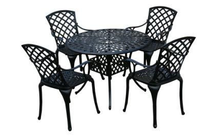 Metal Patio Table Set Cast Aluminium 4 Seats Outdoor Garden Furniture