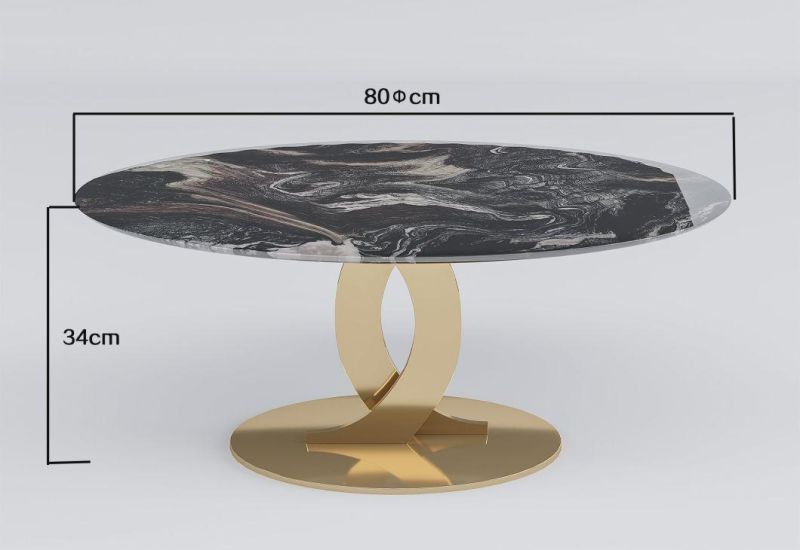 Good Quality OEM/ODM Modern Gold Stainless Steel Living Room Furniture Luxury Black Marble Coffee Table
