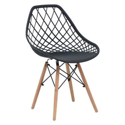 Modern Style Restaurant Chair Design Wooden Legs Plastic Shell Dining Chair