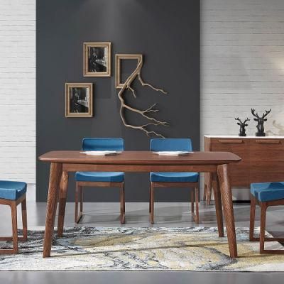 Modern Fashion MDF Veneer Wooden Dining Room Furniture 6 Seater Dining Table