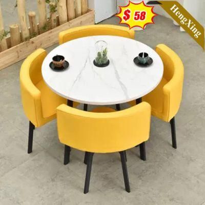 Hot Sale Home Dining Room Furniture Wood MDF Material Marble Dining Table with Chair Sets