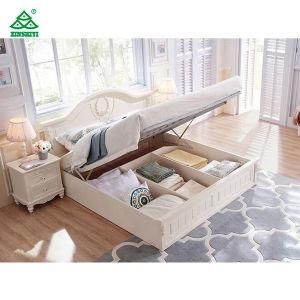Luxury Home Furniture Royal White Bed Storage Bed Wooden Bed