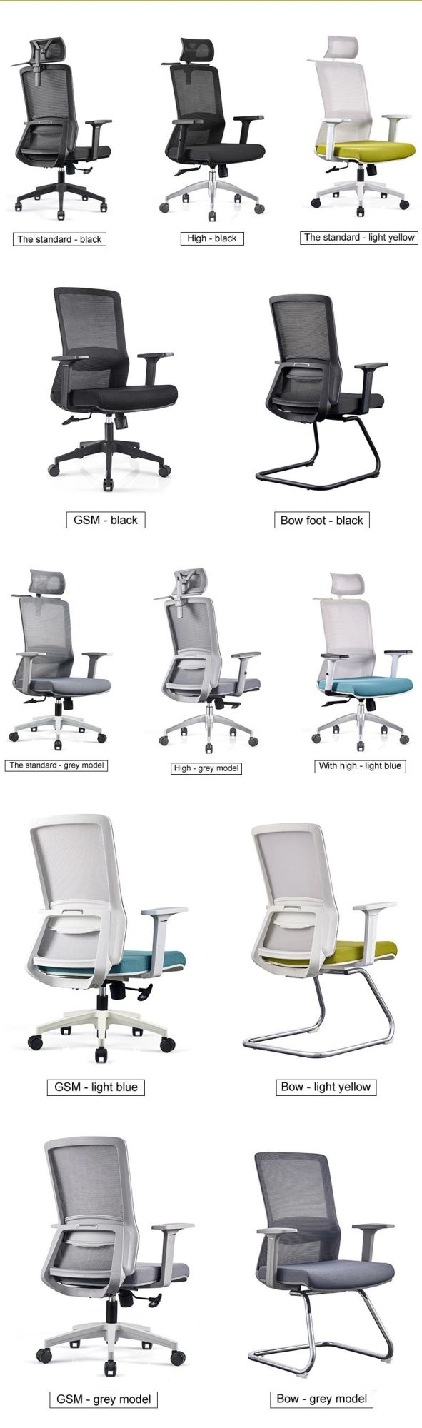 Hot Sell Home Modern Furniture Swivel Adjustable Headrest Ergonomic Executive Training Computer Office Chair Manufacturer