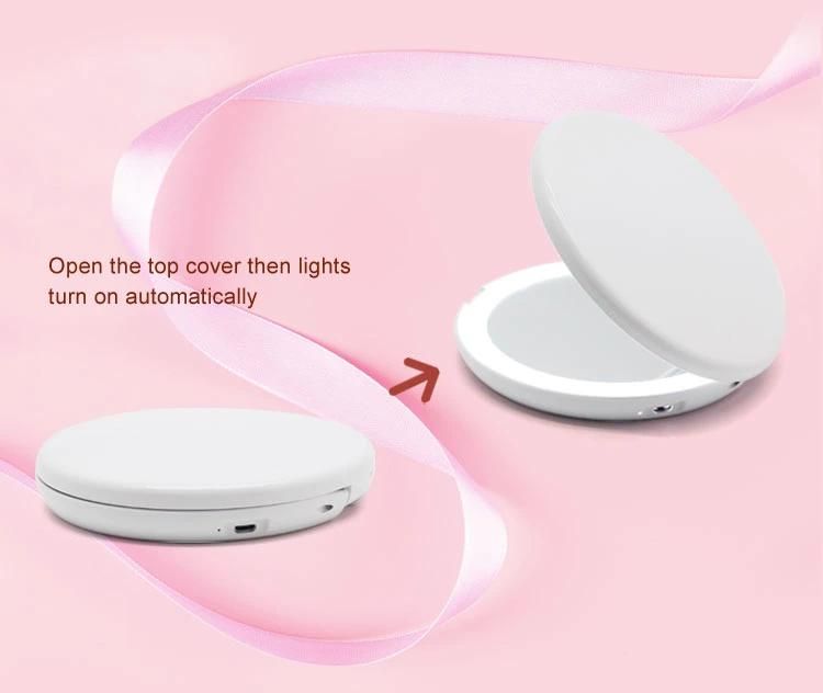 High Definition Rechargeable LED Makeup Pocket Mirror