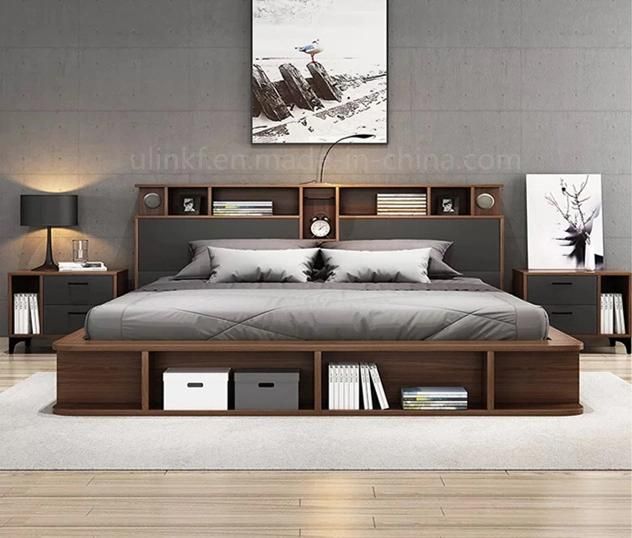 Unfolded Flat Modern Frame Folding Bedroom Furniture Set Bed