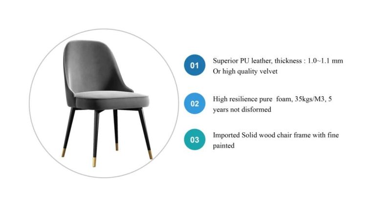 Zode Luxury Dining Room Furniture Fabric Leather High Back Velvet Dining Chairs