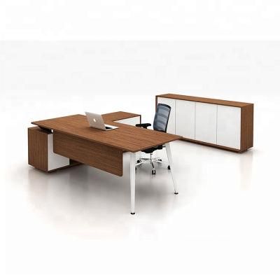 High Quality Steel Frame Standard Size L Shaped Modern Executive Office Table