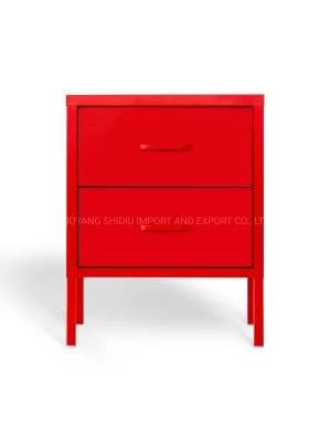2 Drawers End Table Side Table Storage Cabinets for Home Use