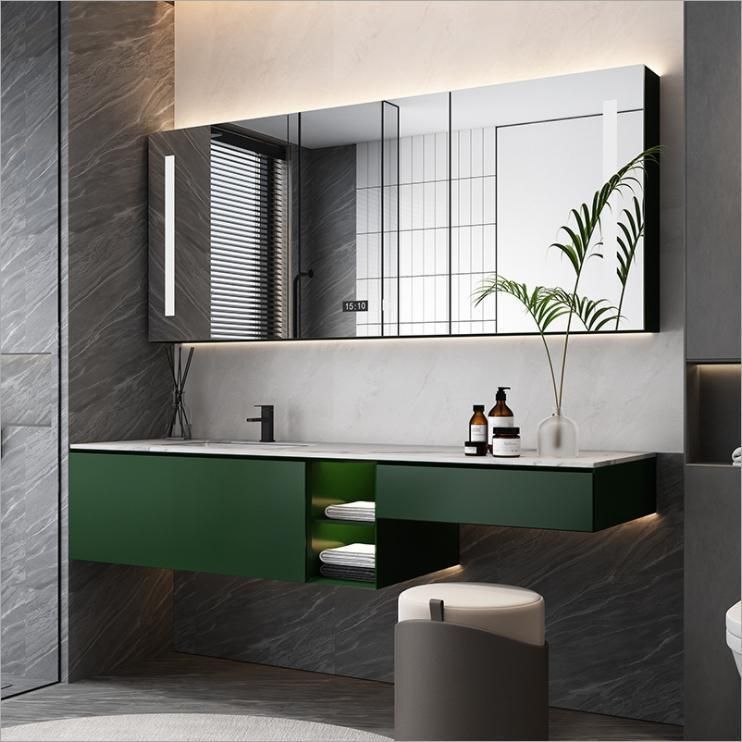 Modern Simple Bathroom Cabinet Combination Light Luxury Rock Plate Integrated Basin Wash Basin Cabinet Bathroom Washstand Bathroom
