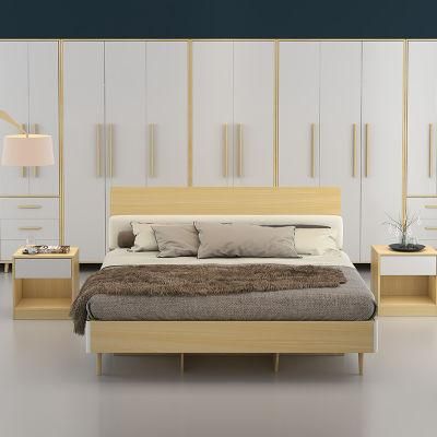Modern Hotel MDF Wooden Home Bedroom Furniture King Bed