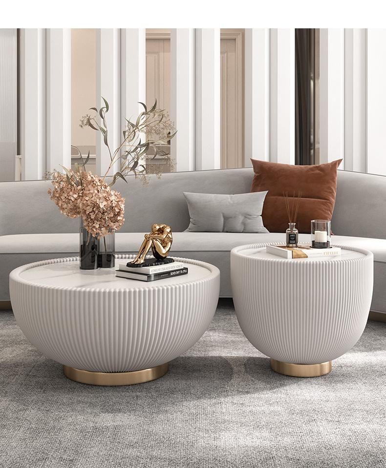 New Design White Marble Stone Bowl Coffee Table