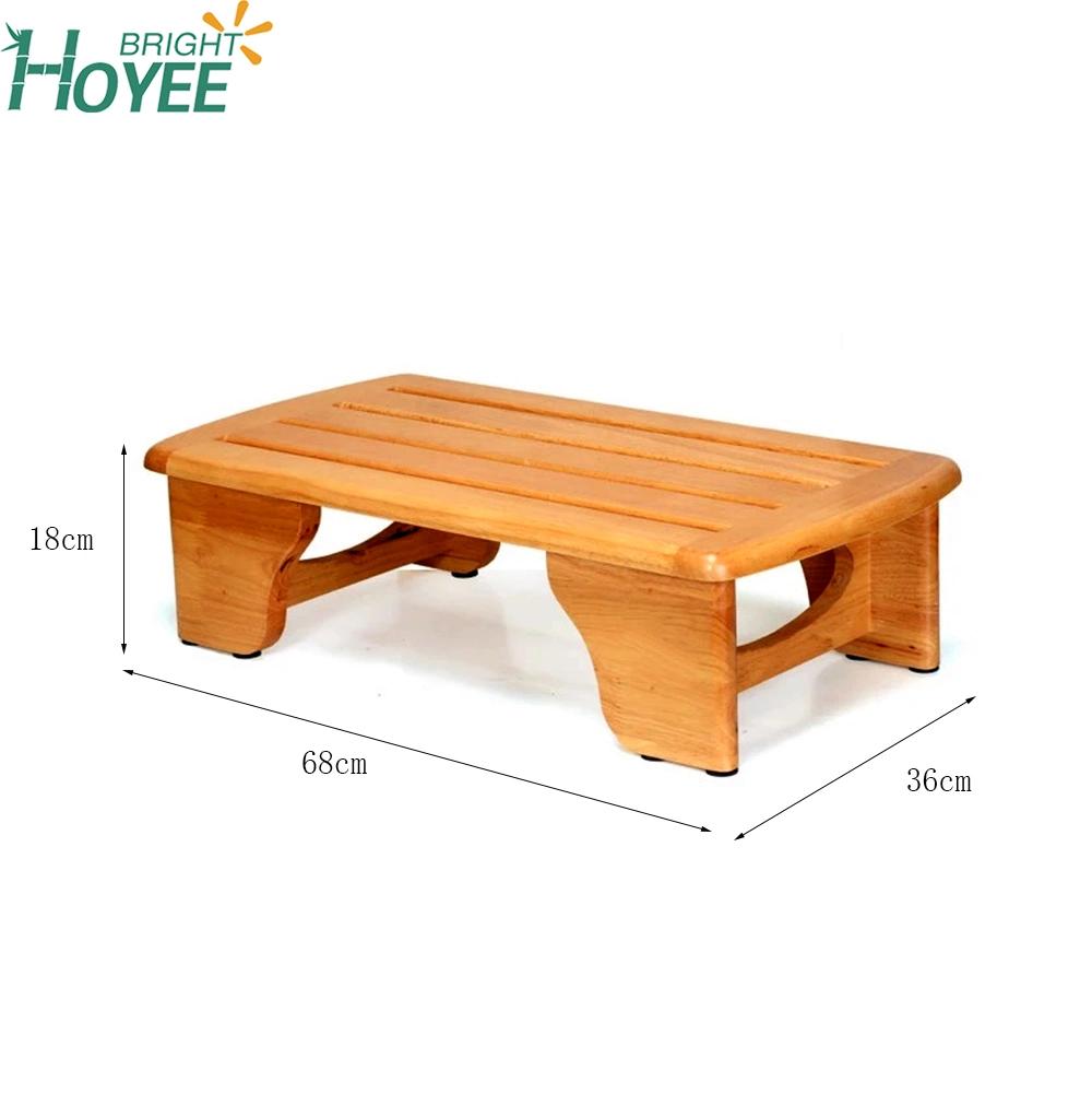 Oak Wood Toilet Step Stool Squat Stool