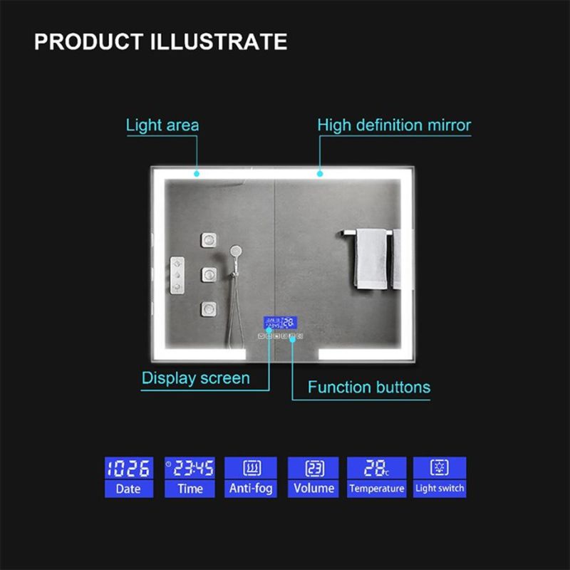 Modern Touch Screen Bathroom Mirror LED Light Mirror