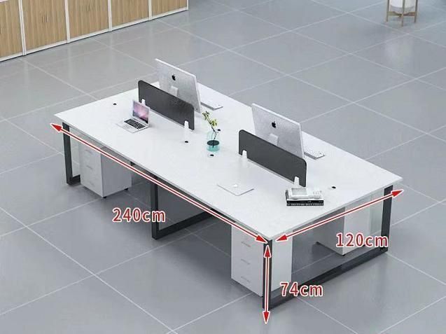 4 Persons Modern Office Wooden Furniture Staff Work Table Desk