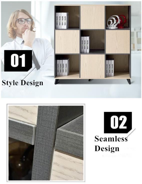 Modern Style Design Office Furniture Wood 9 Cube Storage Cabinet Bookcase for Executive Room