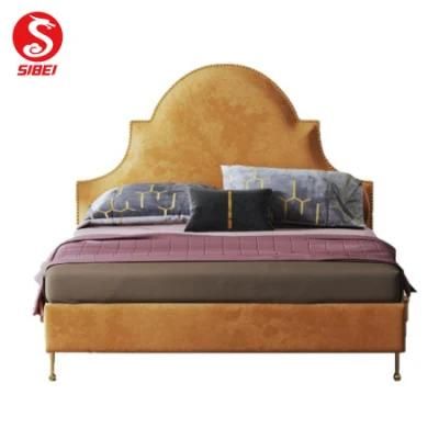 China Modern Style Hotel Wooden King Size Bed for Home Bedroom Furniture