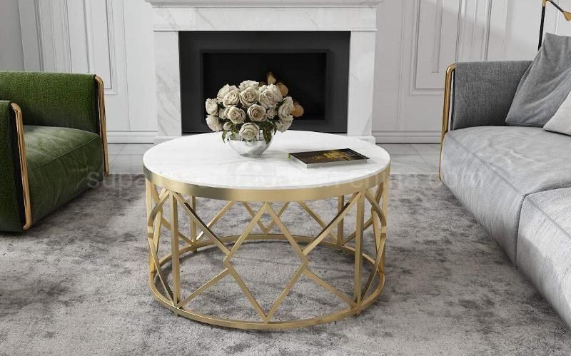 French Style Gold Steel Coffee Table with Black Glass