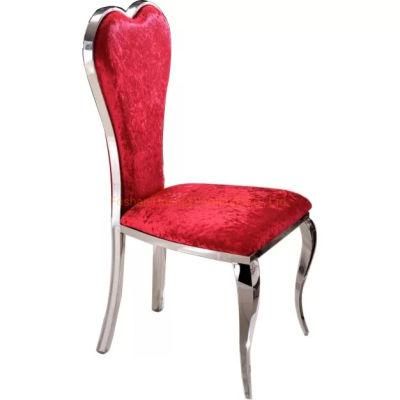 Red Modern Wedding Banquet Chair Home Furniture Metal Dining Chair for Restaurant