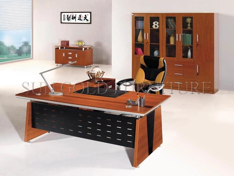 (SZ-ODL317) Brown L Shape Boss Office Table CEO Executive Office Desk