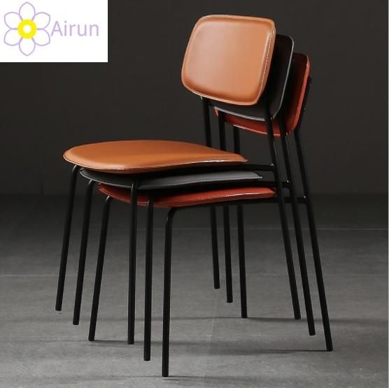Italian Style Simple Iron Chair Dessert Shop Bakery Western Restaurant Dining Chair Upholstered Lounge Chair