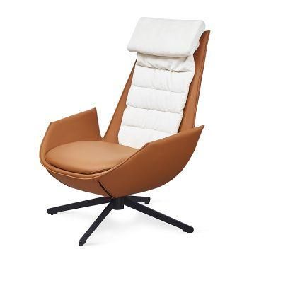 Modern Styling Hotel Accent Brown Comfortable Leisure Living Room Chair with Metal Legs