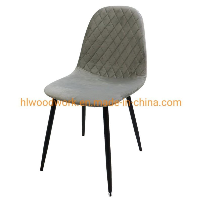 Wholesale Luxury Nordic Modern Design Yellow Fabric Upholstered Seat Dining Chairs Modern Design Dining Room Furniture Leather Leisure Restaurant Dining Chair