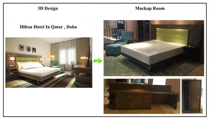 Foshan Hotel Furniture Double Bed Room Furniture