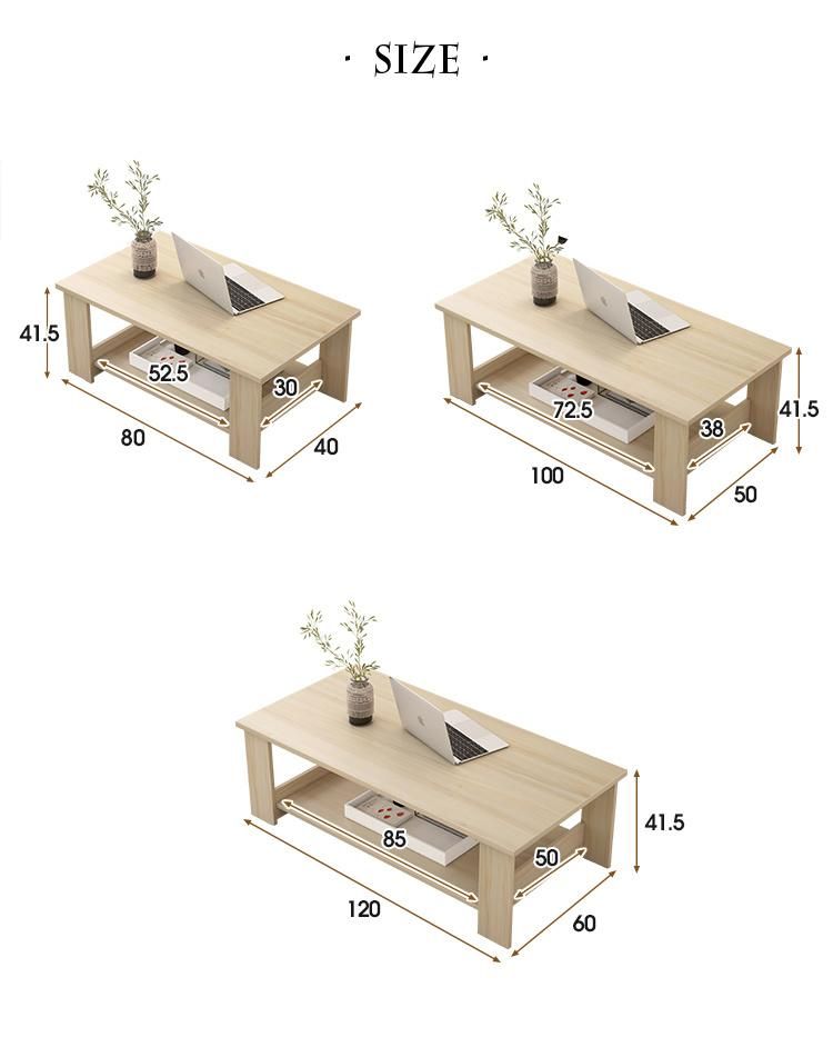 Customized Modern Wooden Modern Tea Table Living Room Center Table Coffee Table