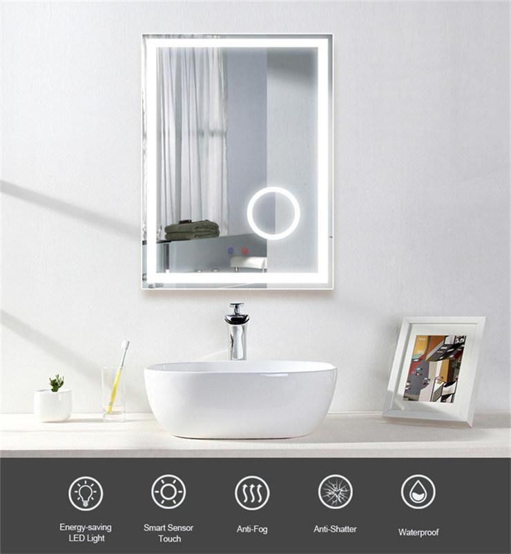 Home Furniture Rectangle Bathroom Intelligent ABS Frame LED Wall Mirror