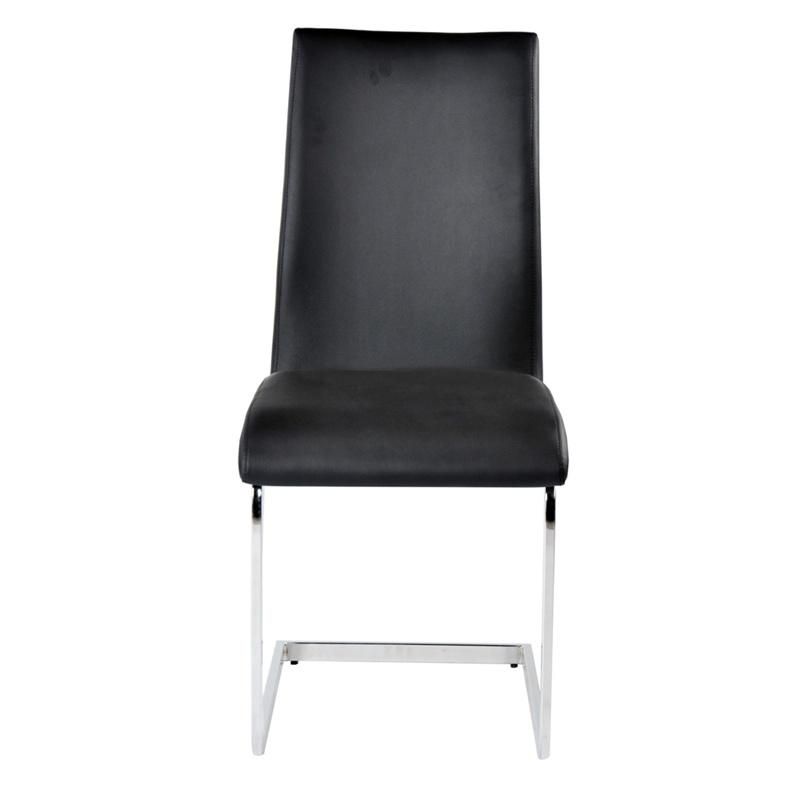 Restaurant Furniture Chairs Black PU Modern Woven Faux Leather Dining Chair
