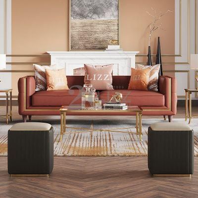 Modern Dubai Sofa Home Living Room Furniture Genuine Leather Sofa Loveseat and Chair