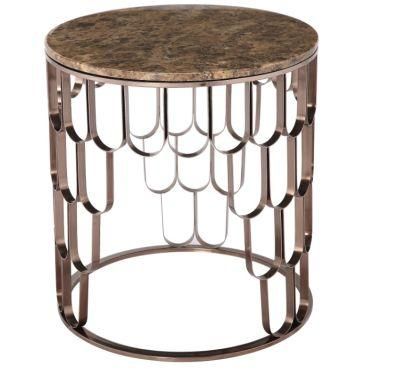 Stainless Steel Base Nature Marble Coffee Table for Home Restaurant Furniture