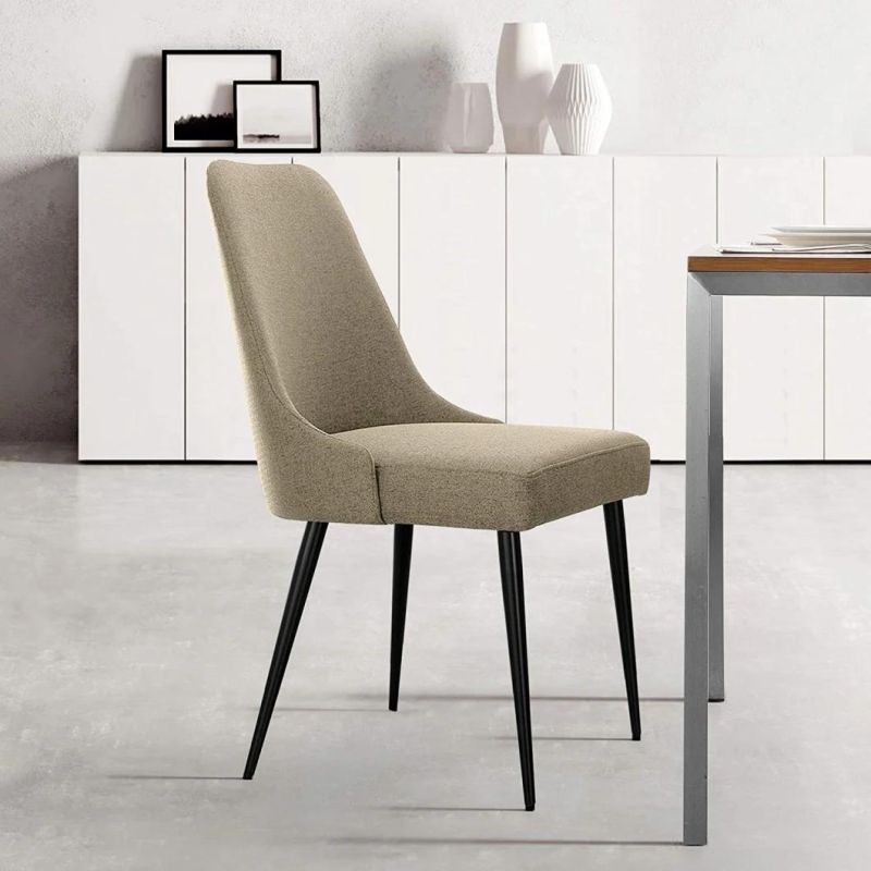 Nordic Modern Luxury Design Fabric Furniture Velvet Dining Chair with Arms Rest for Kitchen Dining Room